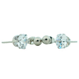 White zircon studs D573