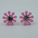 pink flower studs D1128