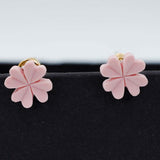 baby pink flower studs