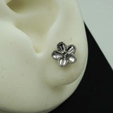 silver flower studs