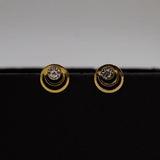 Rounded zircon studded studs d766