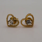 hollow heart zircon studs D770
