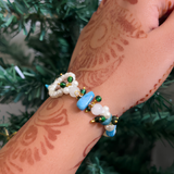 Sacred Harmony: Handcrafted Spiritual Pearl & Gemstone Bracelet