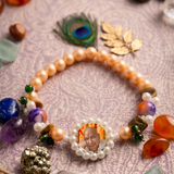 Divine Grace Beaded Spiritual Bracelet – Pearl & Multi-Stone Sacred Charm