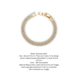 Gold-Plated Triple-Row Crystal Symphony Tennis Bracelet
