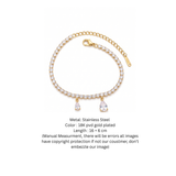Shimmering Cascade: The Teardrop Charm Tennis Bracelet