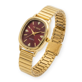 Timeless Elegance: The ATRAER Crimson & Gold Quartz Watch