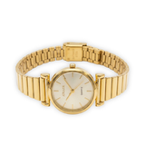 ATRAER Elegant Women’s Gold Expansion Watch – Classic Round White Dial with Link-Style Stretch Bracelet