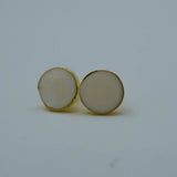 sea white circle studs