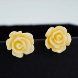 yellow rose studs
