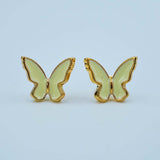 yellow golden butterfly studs
