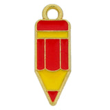 red and yellow pencil charm