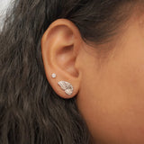 Jamie butterfly silver plated studs