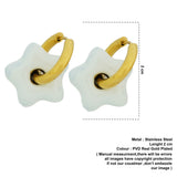 White Enamel Starred Hoops D394