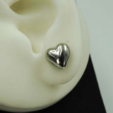 heart shaped silver studs