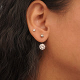 White zircon studs D573