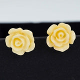 yellow rose studs