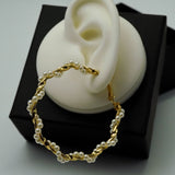 twisted pearl layered hoops