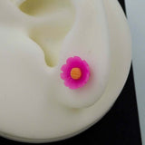 pink daisy studs