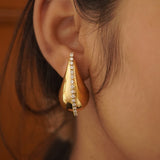 Zircon Studded Teardrop Earrings