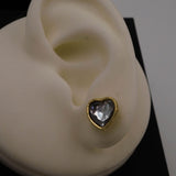 shinny heart studs D762