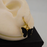 enamel black butterfly earrings