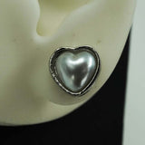heart shaped silver studs