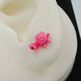 pink turtle studs