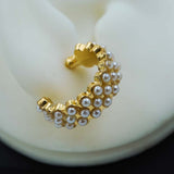 netted pearl hoops