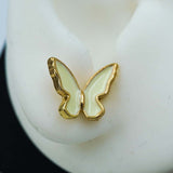 yellow golden butterfly studs