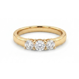 Dainty Trio Brilliant Cut Cubic Zirconia Ring in 18K Gold Plating