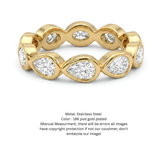 Bezel-Set Pear-Shaped Diamond Eternity Band in Yellow Gold