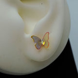multicolor butterlfy studs