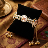 Divine Heritage: Pearl & Meenakari Blessing Bracelet for Sangat