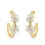 Gold-Tone Double Floral Hoop Earrings