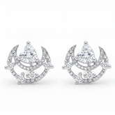 enchanted silver plated moon studs