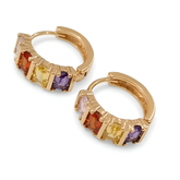 Prism Baguette Rainbow Huggie Hoops