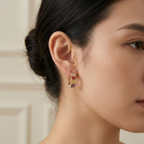 Prism Baguette Rainbow Huggie Hoops