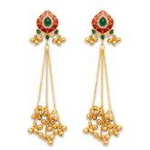Artisan Gold-Plated Statement Earrings with Vibrant Enamel Accents
