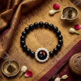 Guru Ji Divine Protection Sleek Black Onyx & Pearl Swaroop Bracelet