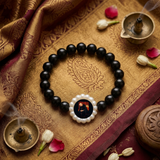Guru Ji Divine Protection Sleek Black Onyx & Pearl Swaroop Bracelet
