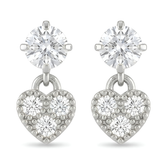 ZIRCON STUDED HEART EARINGS