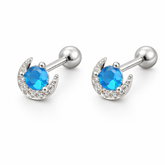 Celestial Azure Crescent Studs