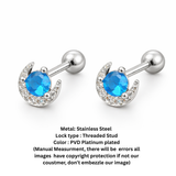 Celestial Azure Crescent Studs