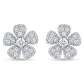 ZIRCON STUDDED FLOWER EARINGS