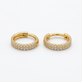 The Petite Pave Gold Huggies