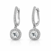 Classic Halo Drop Crystal Hoop Earrings