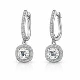 Classic Halo Drop Crystal Hoop Earrings