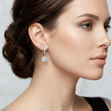 Classic Halo Drop Crystal Hoop Earrings