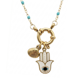 Azure Sea Hamsa Medallion